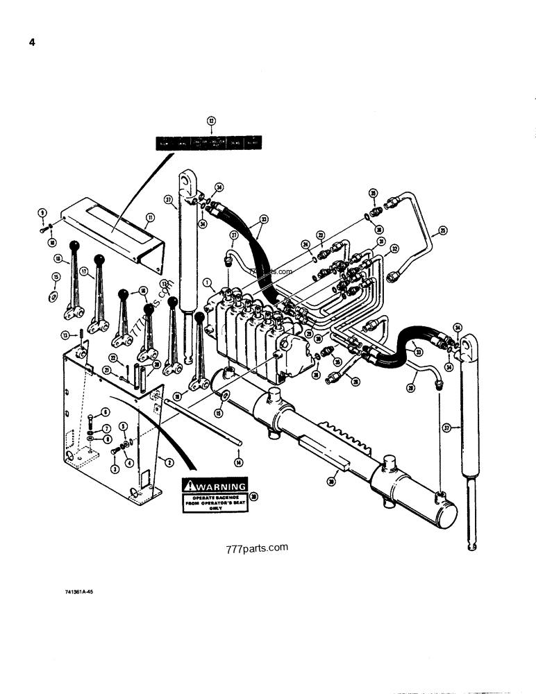 Backhoe Hydraulic Lines Swing Circuit Stabilizer Circuit Controls