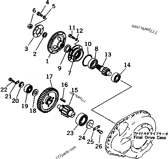 FINAL DRIVE CASE AND GEAR 1 2 36534 37821 Bulldozer Komatsu D85E