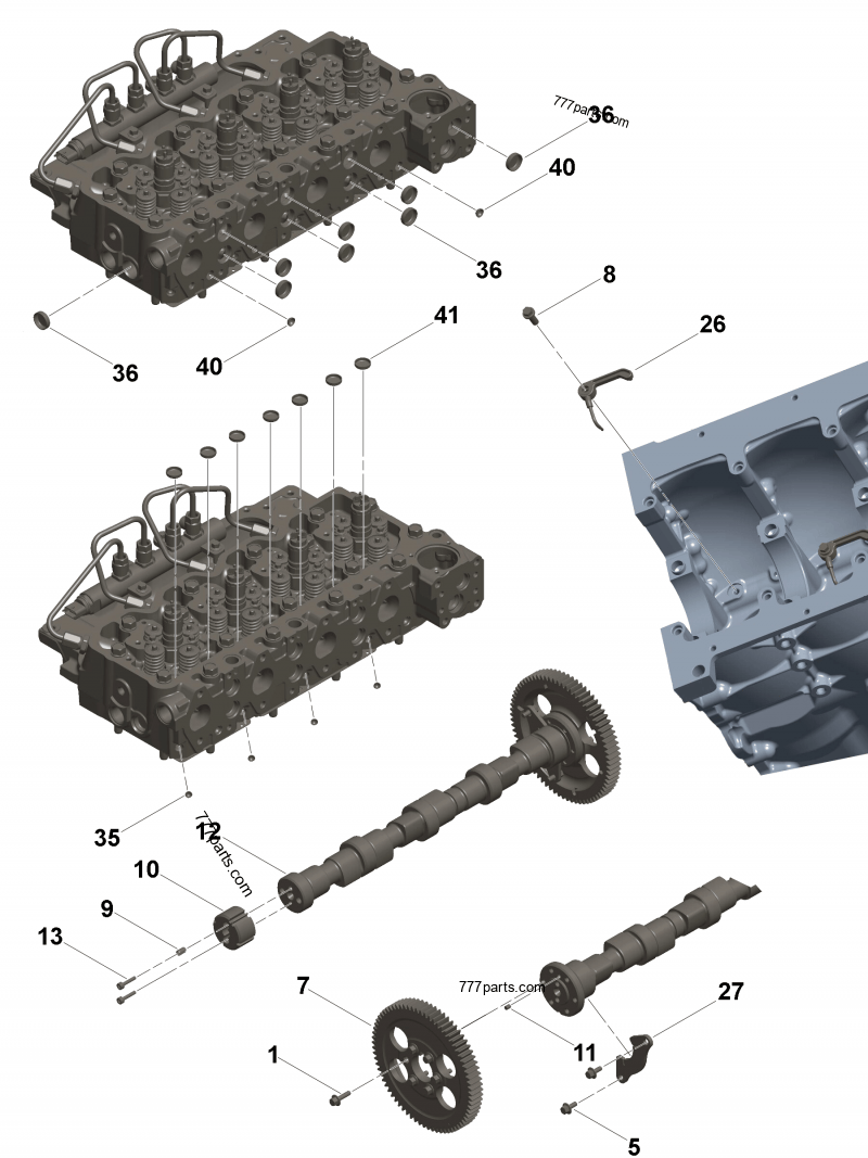 5361608 Cylinder Head Cummins Spare Part 777parts