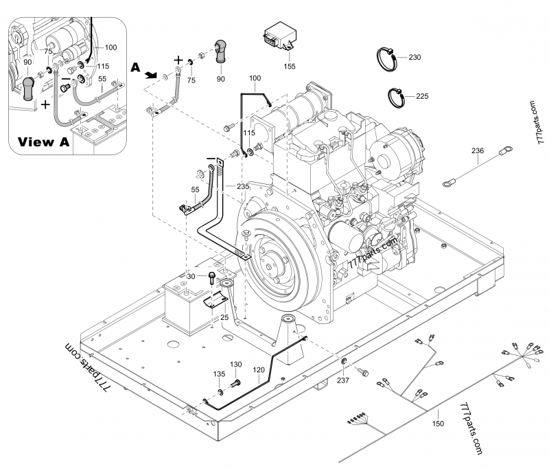 Hose reel - Diesel driven compressors Atlas Copco XAS 47 Dd, 90 DD7 (XAS 47  Dd - XAS 90 DD7 APP s/n APP407828 - APP417949)