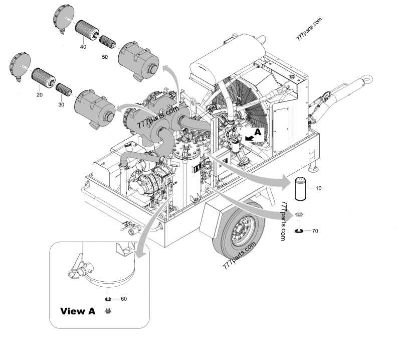 Service pack 1000 hours - Diesel driven compressors Atlas Copco XA