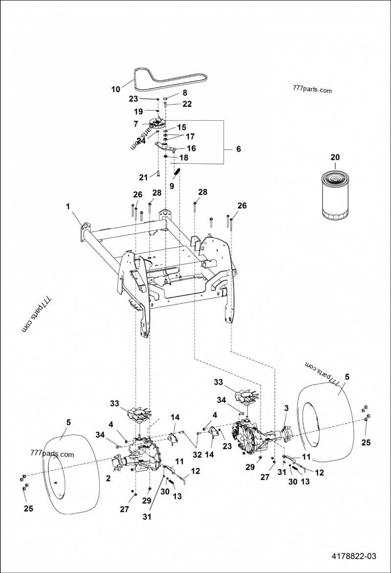 Wheel & Transaxle ASSY Turf Bobcat ZS4000 (999400300071 & Above