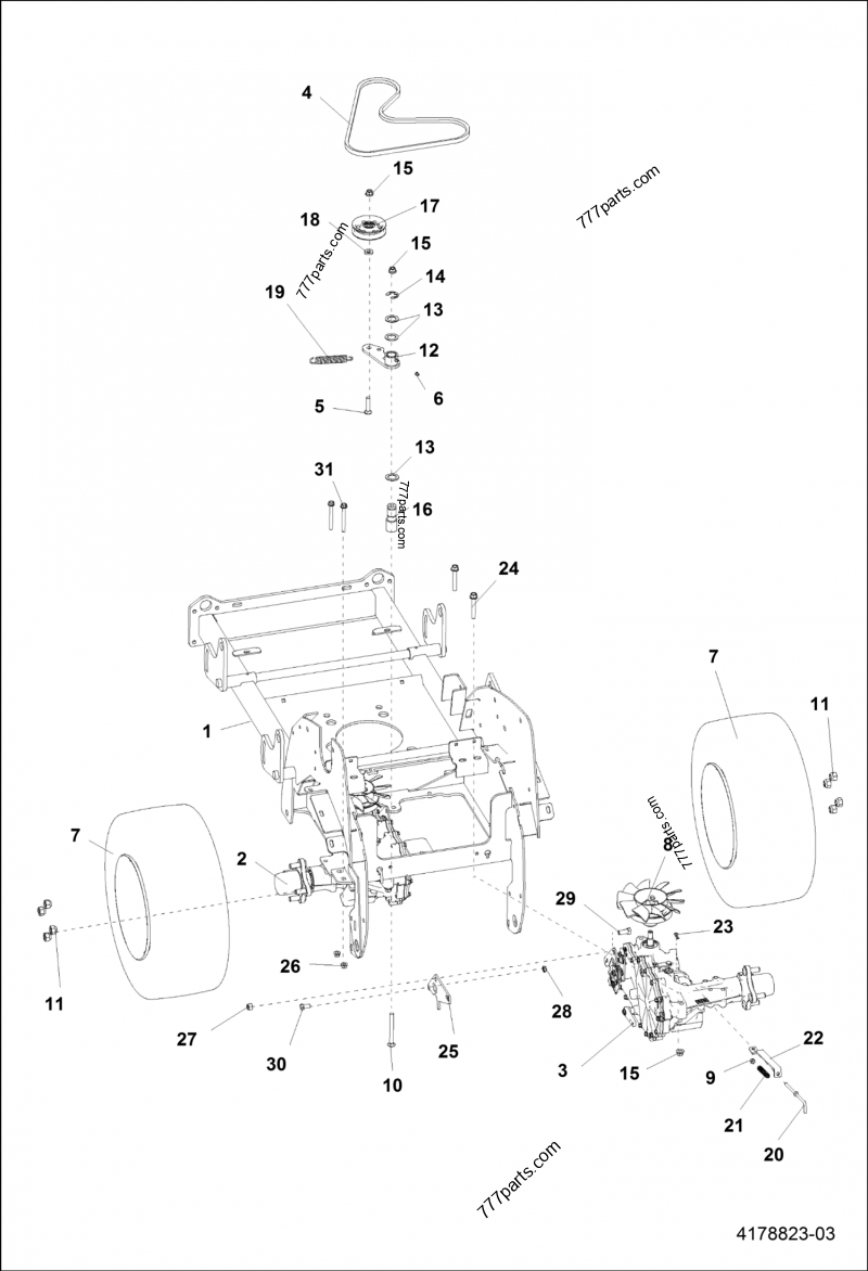 Wheel Transaxle Assembly Turf Bobcat ZS4000 999400100071 Above wheel-transaxle-assembly-turf-bobcat-zs4000-999400100071-above