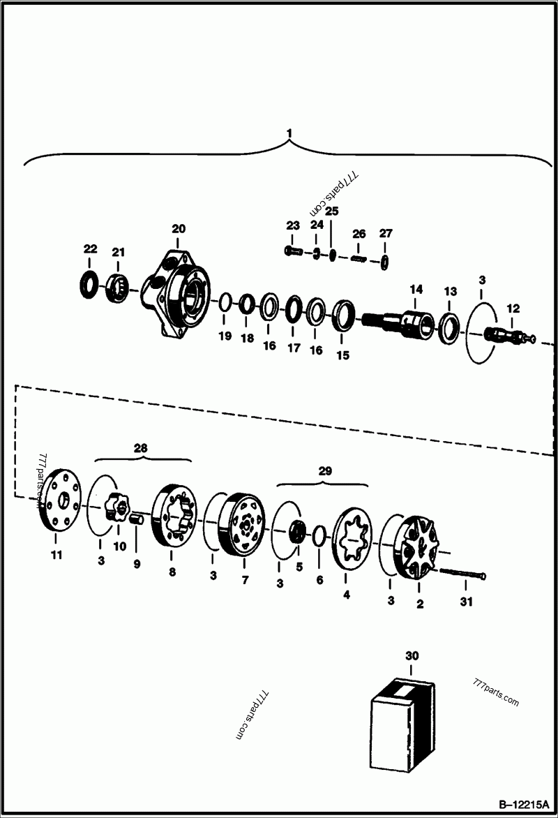 Auger (Hyd Motor) (MB 180103AAAA & ME 180103AAAA) (Bobcat Model 18 & 20