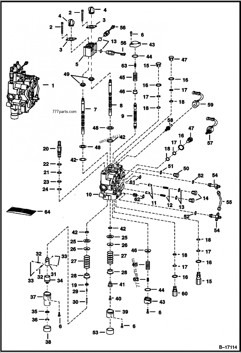 Hydraulic Control Valve (BICS Combo Valve) Loaders Bobcat S130