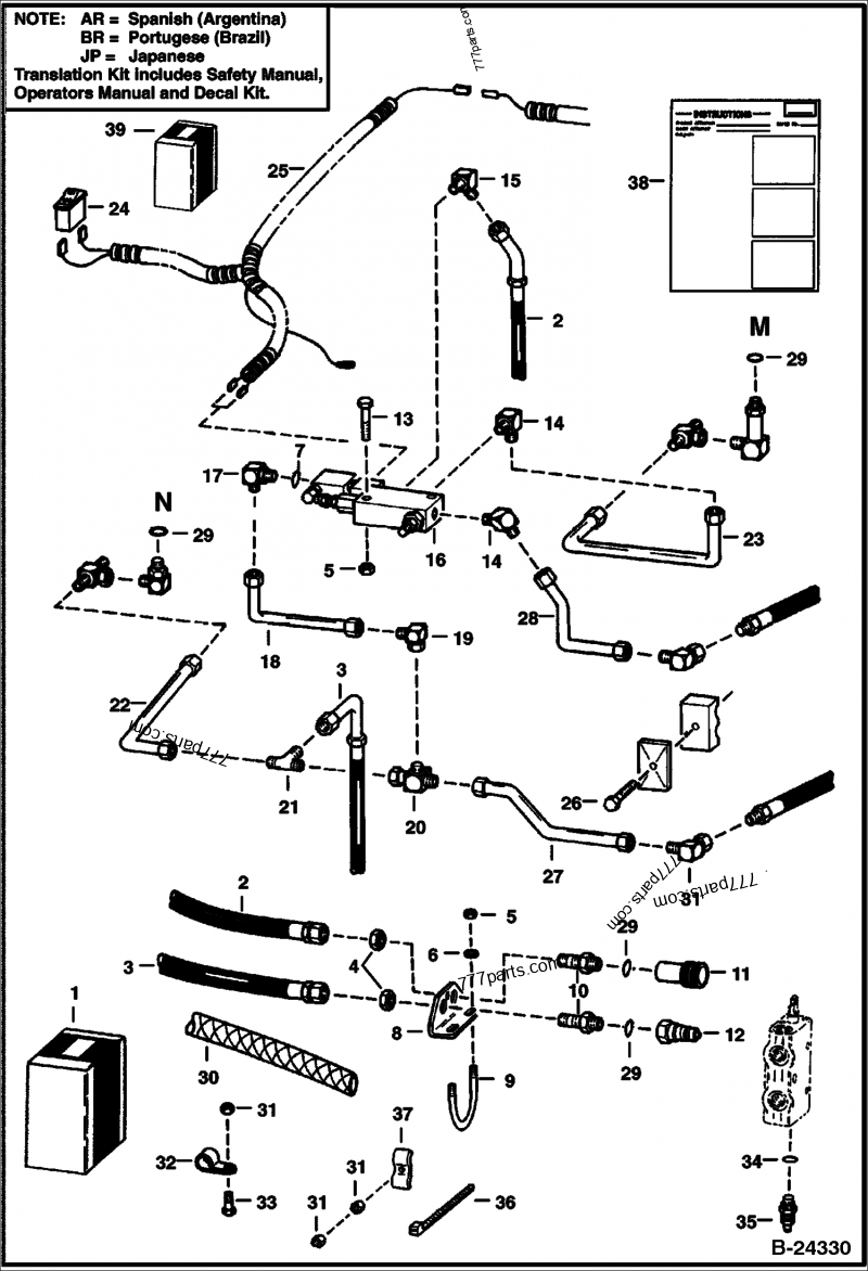 Auxiliary Hydraulics Kit (730S) Attachments Bobcat Backhoe (Loader