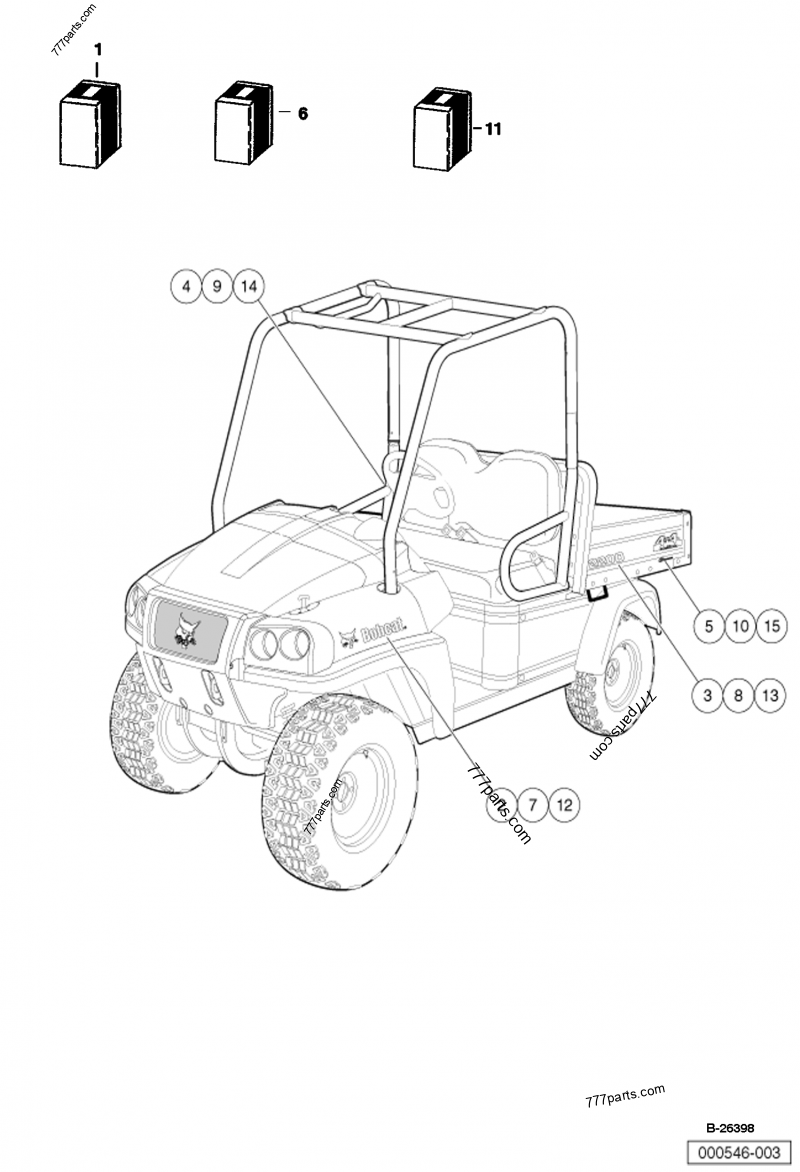 Badging Decals Utility Vehicles Bobcat 2200 (A59Y11001 & Above