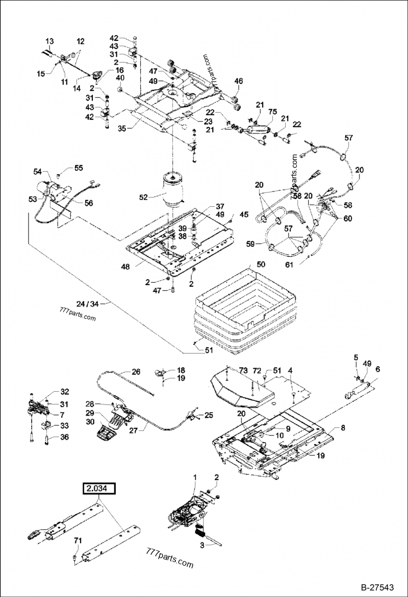 OPERATOR'S Seat (Suspension- MSG95) - Excavators Bobcat