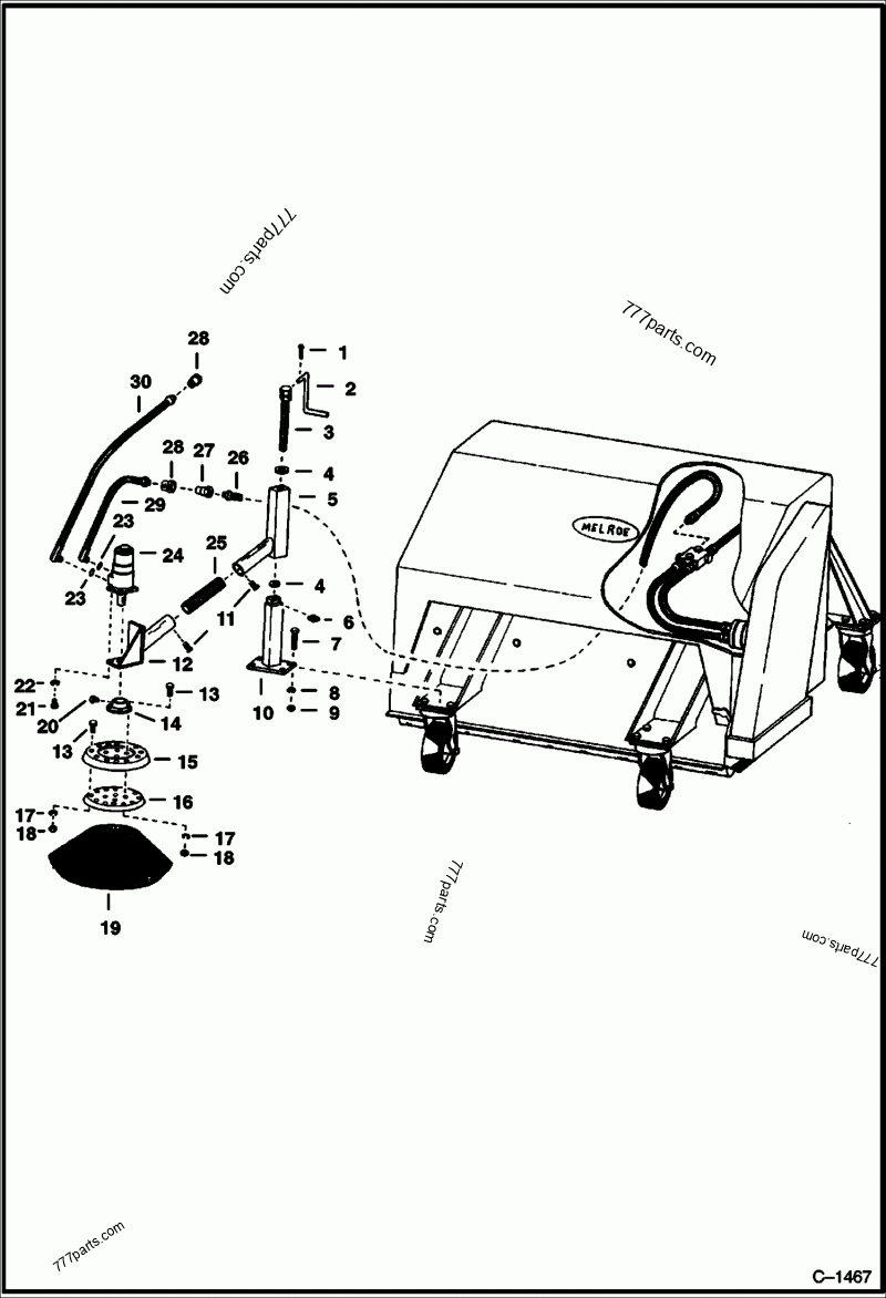 Sweeper (Gutter Brush) (M662) Attachments Bobcat Sweeper (Loader