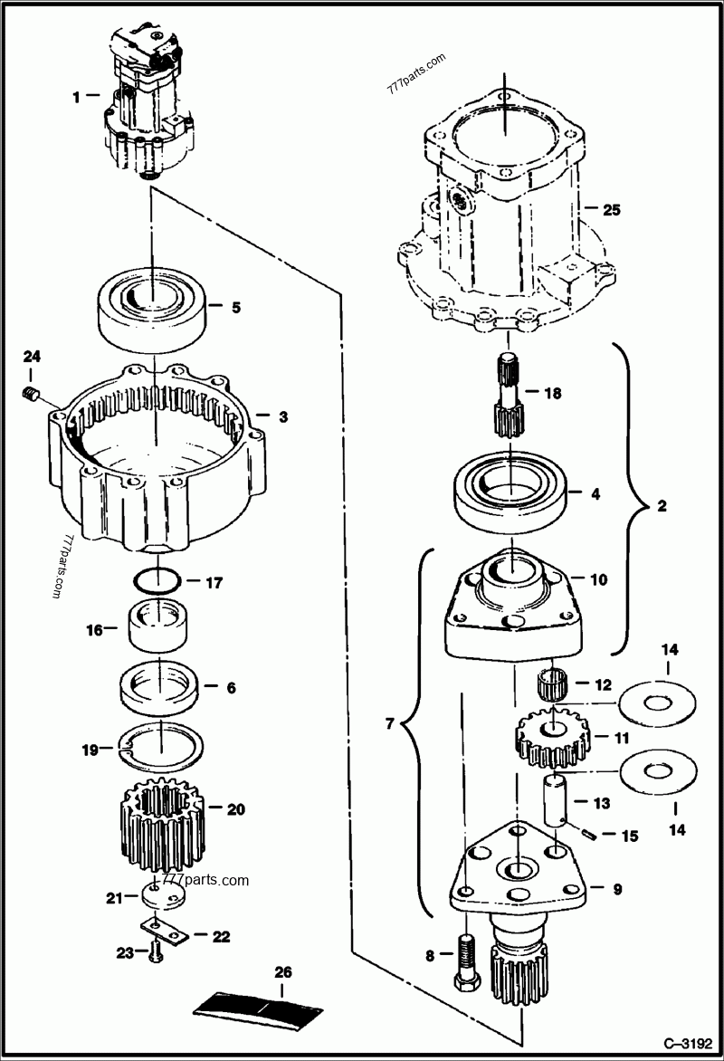 Swing Motor - Excavators Bobcat 231 (508911001 - 508911999