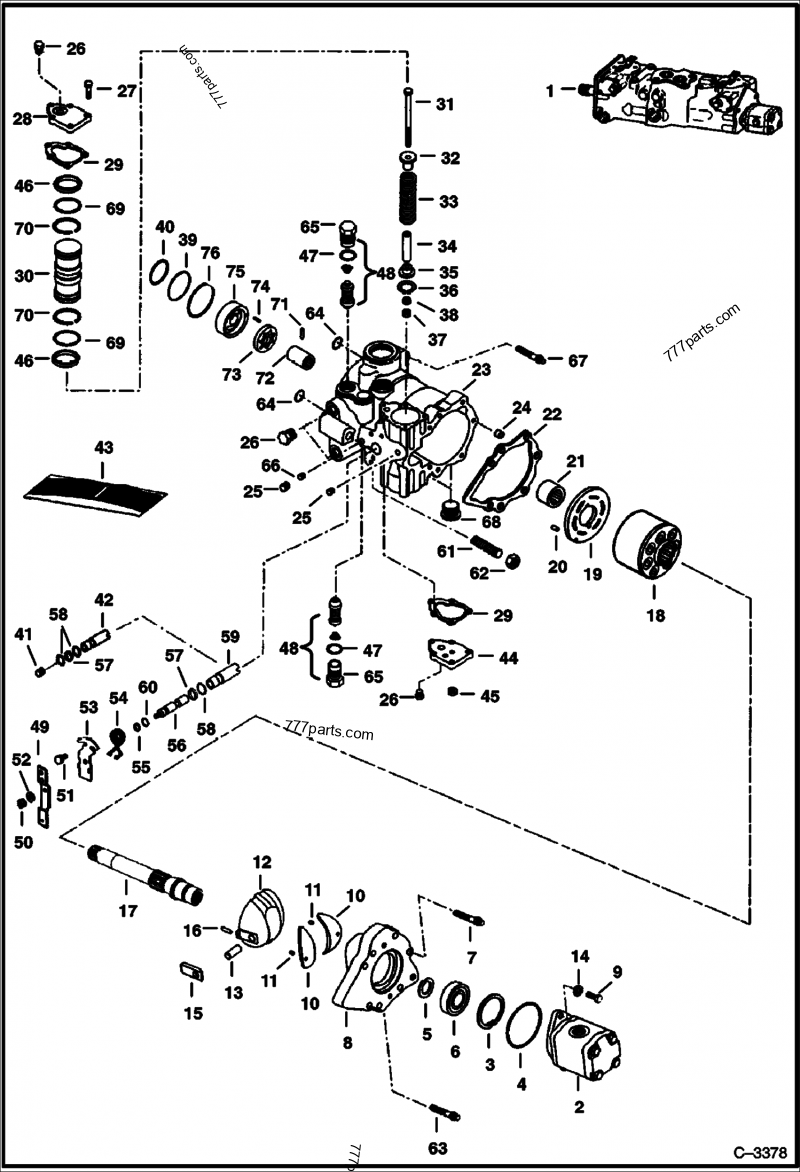 Hydrostatic Pump (Right Half) (M46 Servo Assist Steering) (S/N