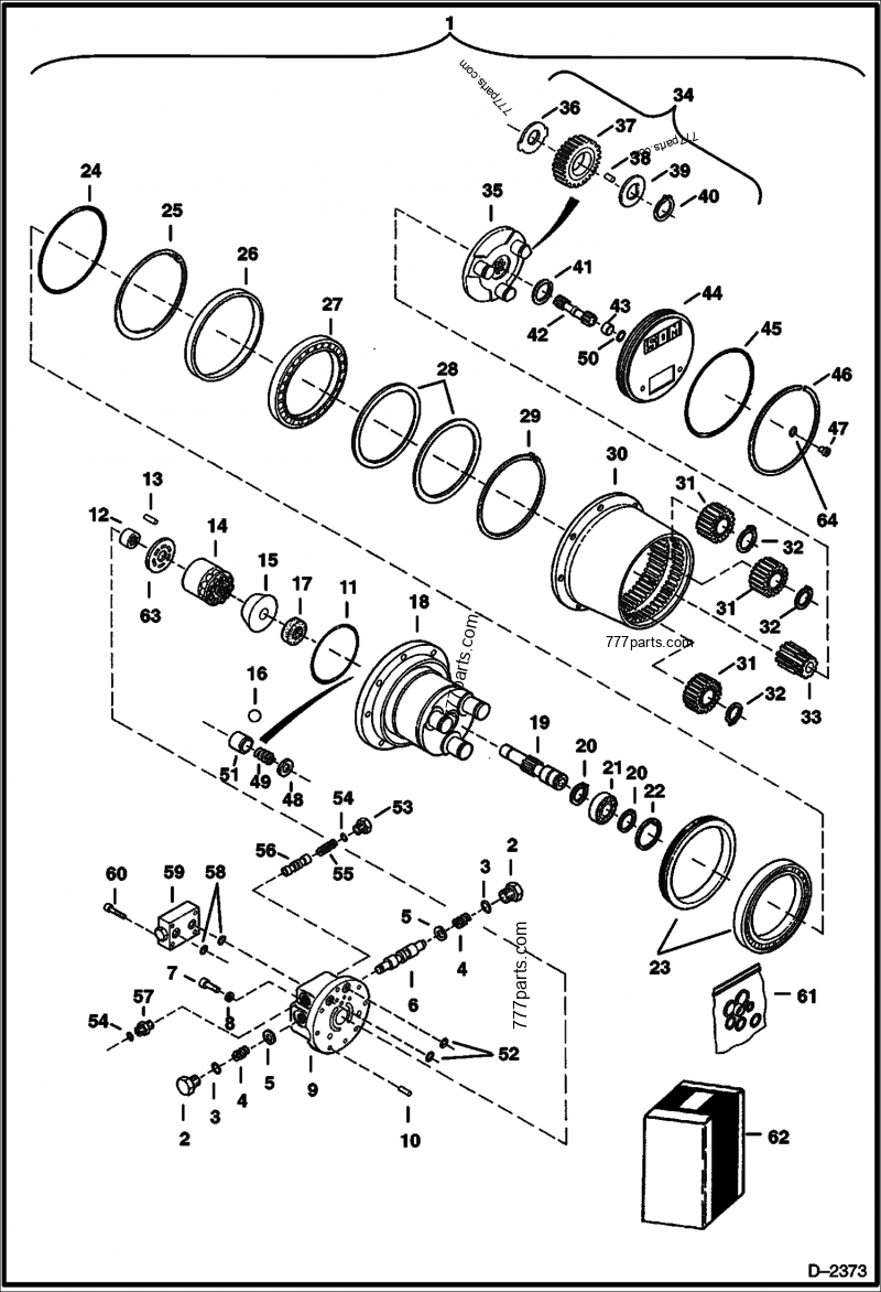 Travel Motor - Excavators Bobcat 331 (232511001 & Above, 232611001 ...