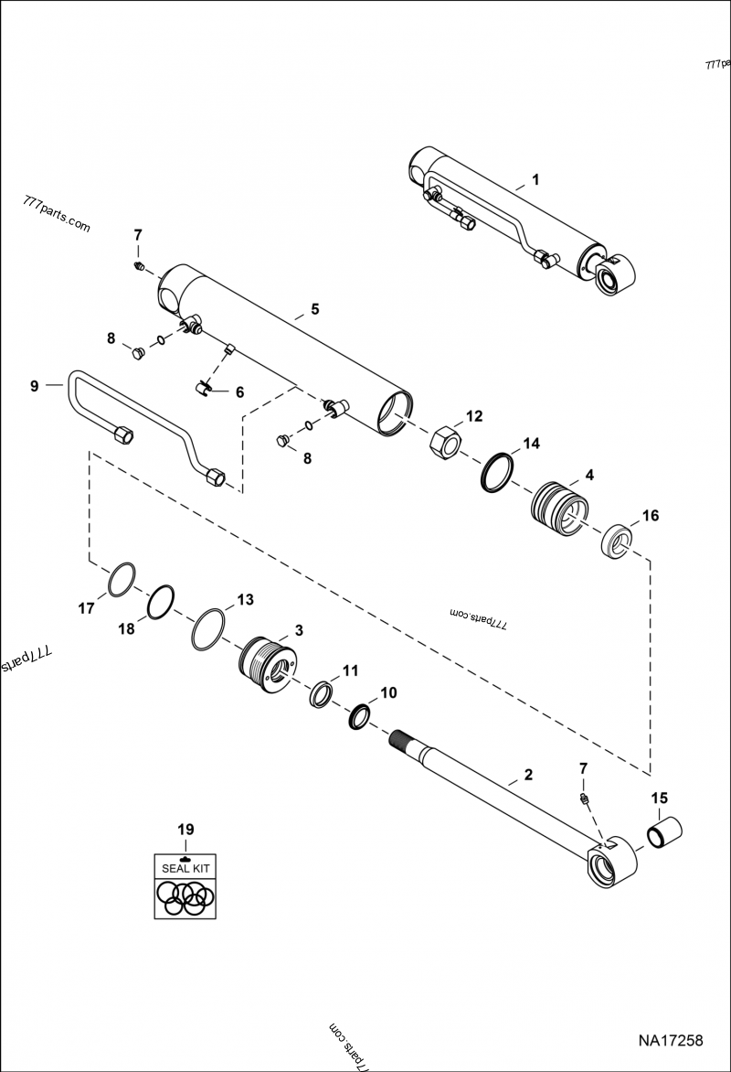 Tilt Cylinder (LH) - Loaders Bobcat T650 (ALJG11001 & Above) | 777parts.com