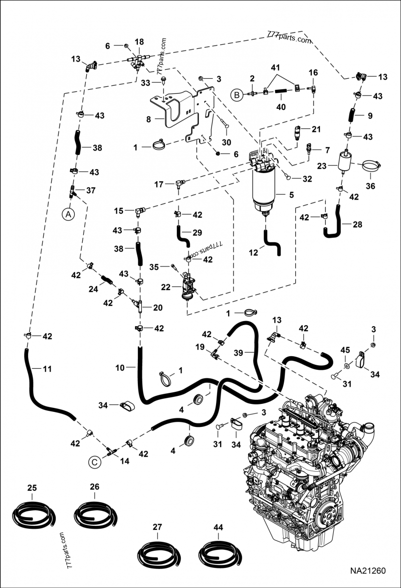 Engine & Attaching Parts (Fuel System) (Fuel Filter & Hoses