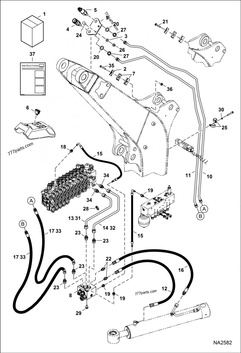 Hydraulic Auxiliary Kit Second Excavators Bobcat E42 AG3411001 hydraulic-auxiliary-kit-second-excavators-bobcat-e42-ag3411001