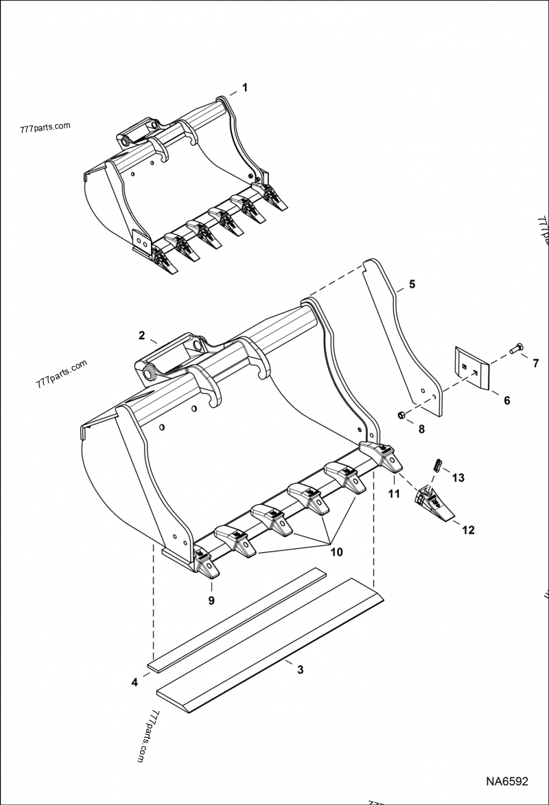 Bucket (CL3) (XChange) (36") (S/N AH9400101 & Above) Attachments Bobcat Bucket (Excavator