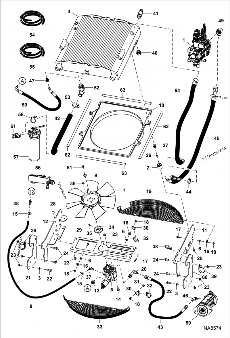 Hydrostatic Circuitry (Rear Cooling) - Work Machines Bobcat 5610 (B2LH11001  & Above) | 777parts.com