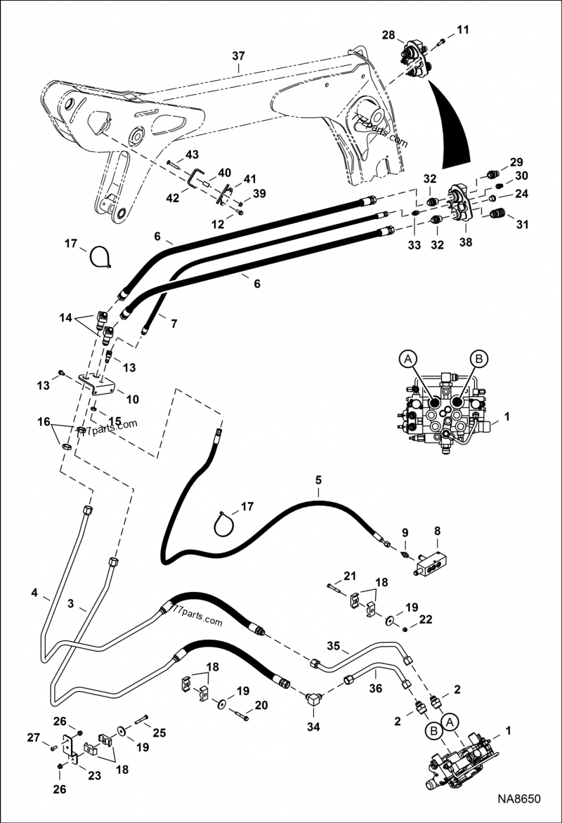 Auxiliary Hydraulics - Loaders Bobcat T650 (1MLT11001 & Above ...