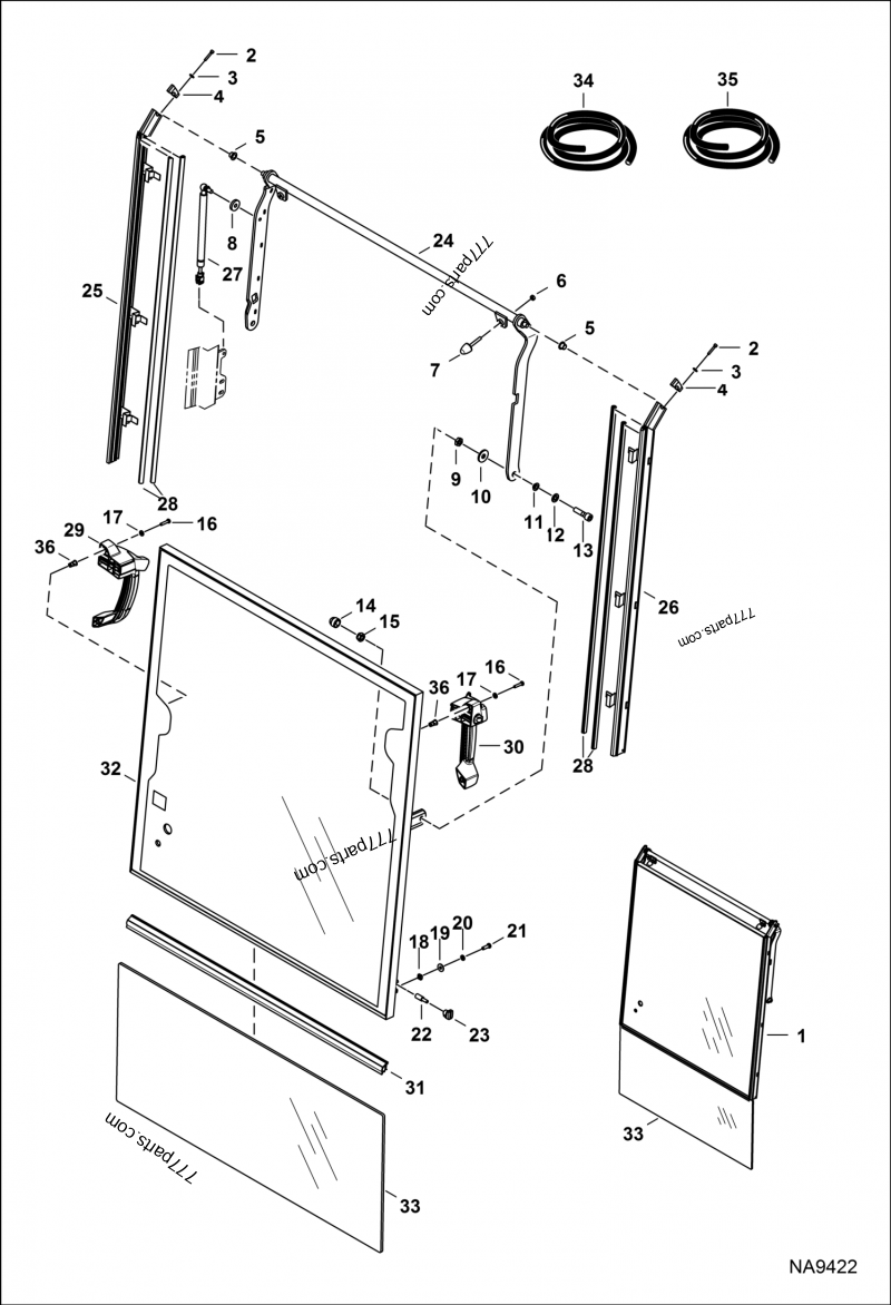 Operator CAB (Front Window Assembly) - Excavators Bobcat E17 (B4PR11001 ...