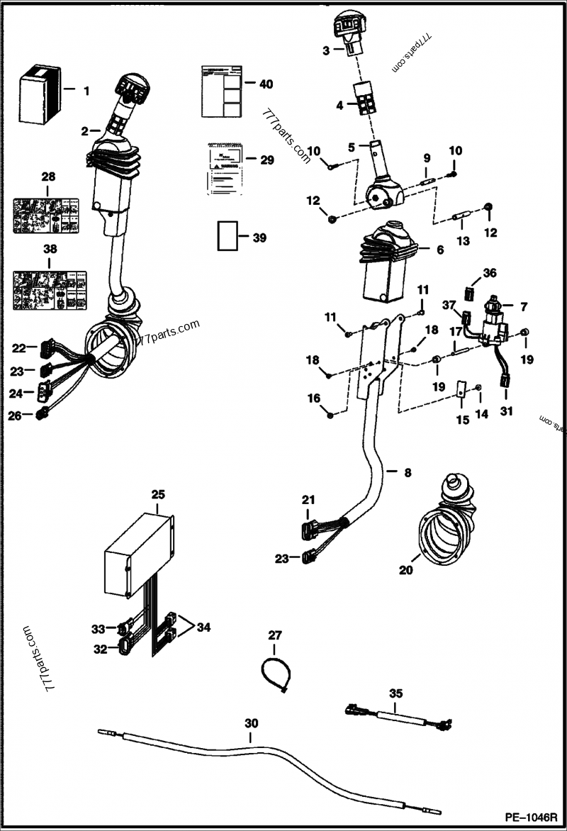 Hand Control Kit (W/ Push Button Float) - Loaders Bobcat 863 (514440001 ...