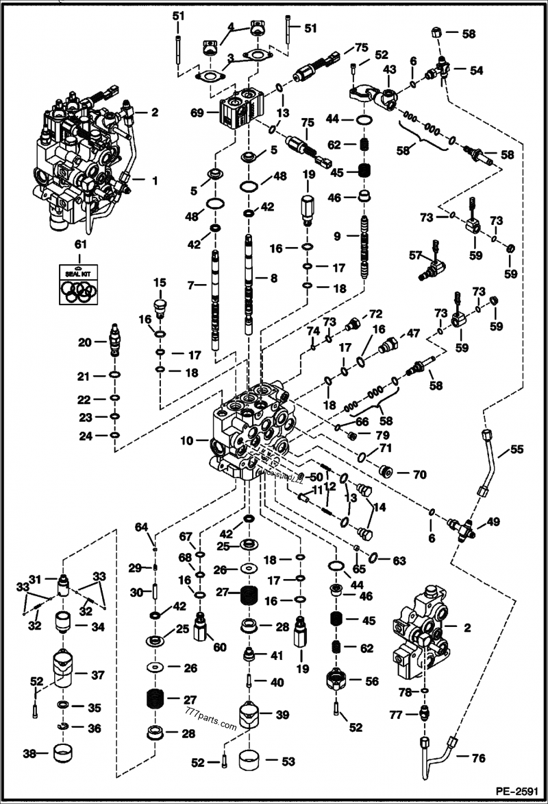 Hydraulic Control Valve (Spool Lock)(W/BICS Control Valve) (S/N