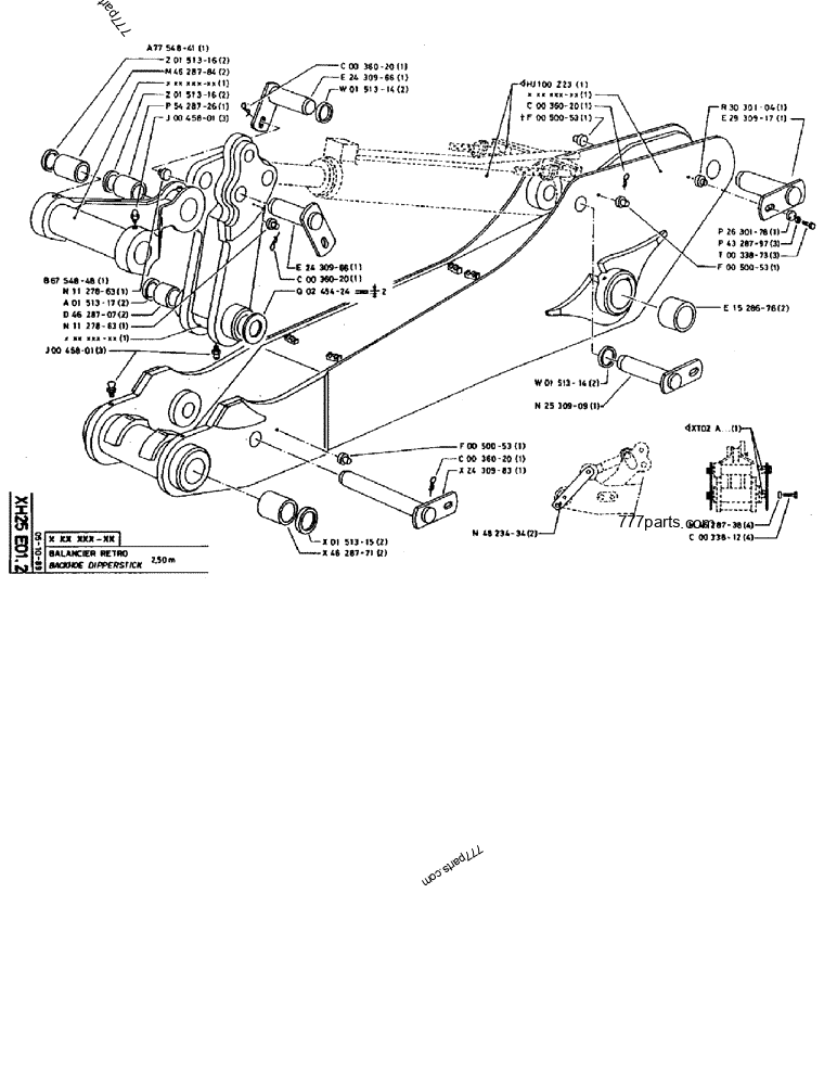 Part diagram BACKHOE DIPPERSTICK 2,50M - CRAWLER EXCAVATORS Case 170B (CASE CRAWLER EXCAVATOR (S/N 1501-) (S/N 12501-) (EUROPE) (2/87-12/89)) | 777parts.com