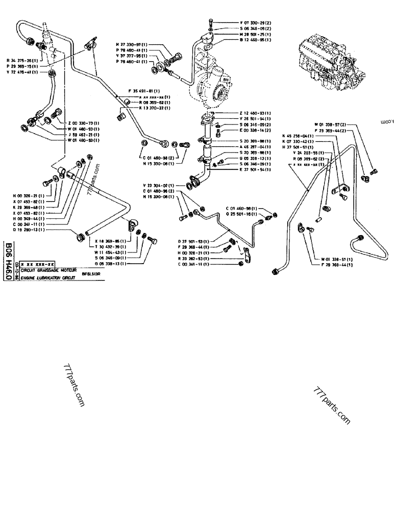 Part diagram ENGINE LUBRICATION CIRCUIT BF6L513R - CRAWLER EXCAVATORS Case 170B (CASE CRAWLER EXCAVATOR (S/N 1501-) (S/N 12501-) (EUROPE) (2/87-12/89)) | 777parts.com