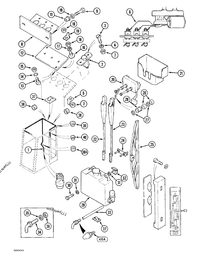 Part diagram CAB ELECTRICAL COMPONENTS - CRAWLER EXCAVATORS Case 170C (CASE CRAWLER EXCAVATOR (1/90-12/91)) | 777parts.com