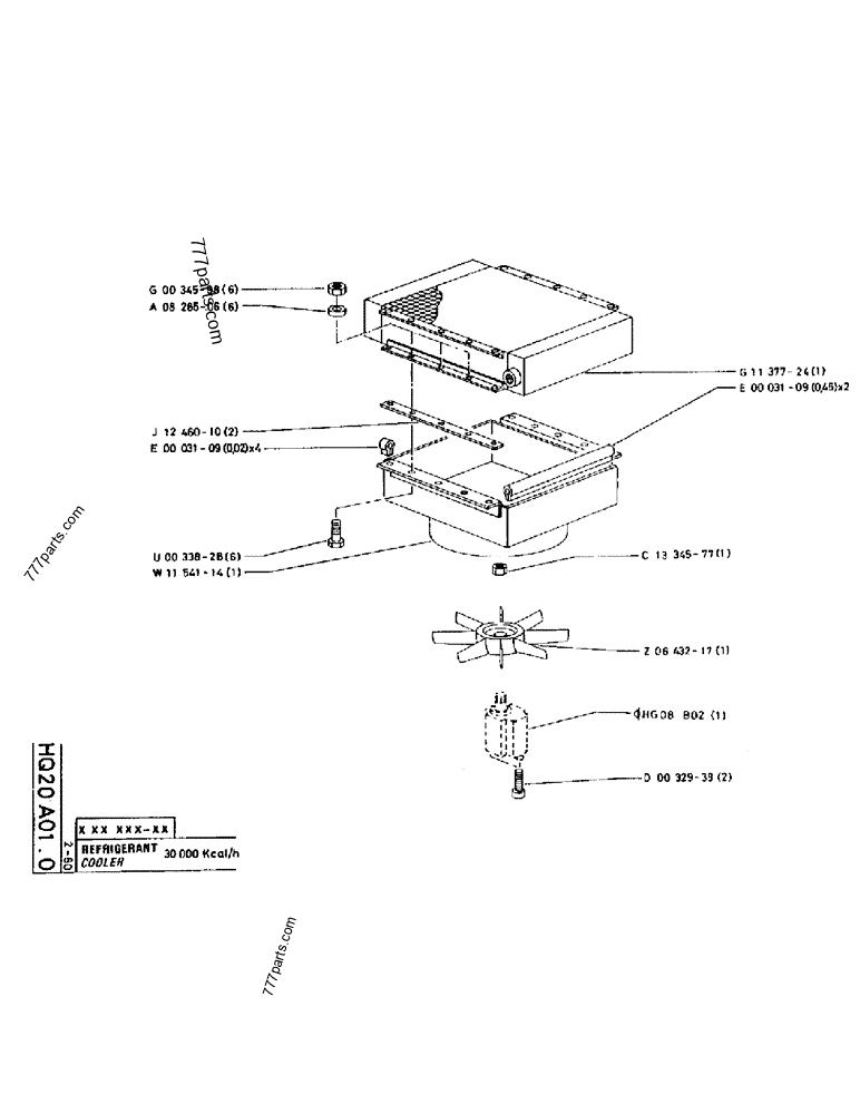 Part diagram COOLER - CRAWLER EXCAVATORS Case 220 (POCLAIN CRAWLER EXCAVATOR (1/88-12/92)) | 777parts.com