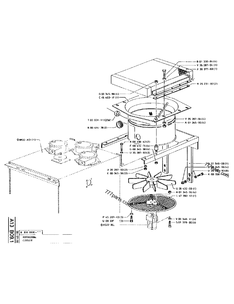 Part diagram COOLER - CRAWLER EXCAVATORS Case 170 (POCLAIN CRAWLER EXCAVATOR (S/N 12341 TO 12492) (5/85-12/92)) | 777parts.com