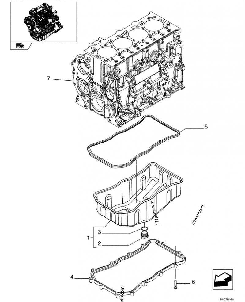Part diagram OIL SUMP & RELATED PARTS (87546691) - COMPACT TRACK LOADERS Case 420CT (COMPACT TRACK LOADER - SERIES 3, ASN N7M455401 (1/08-3/11)) | 777parts.com