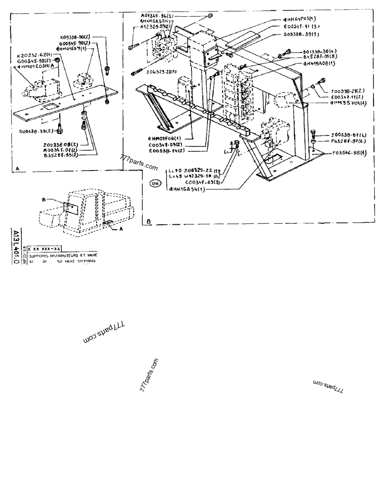 Part diagram VALVE BANKS AND VALVE SUPPORTS - CRAWLER EXCAVATORS Case 170FG (POCLAIN EXCAVATOR W/ELECTRIC MOTOR (75KW 380V) (1/85-12/92)) | 777parts.com