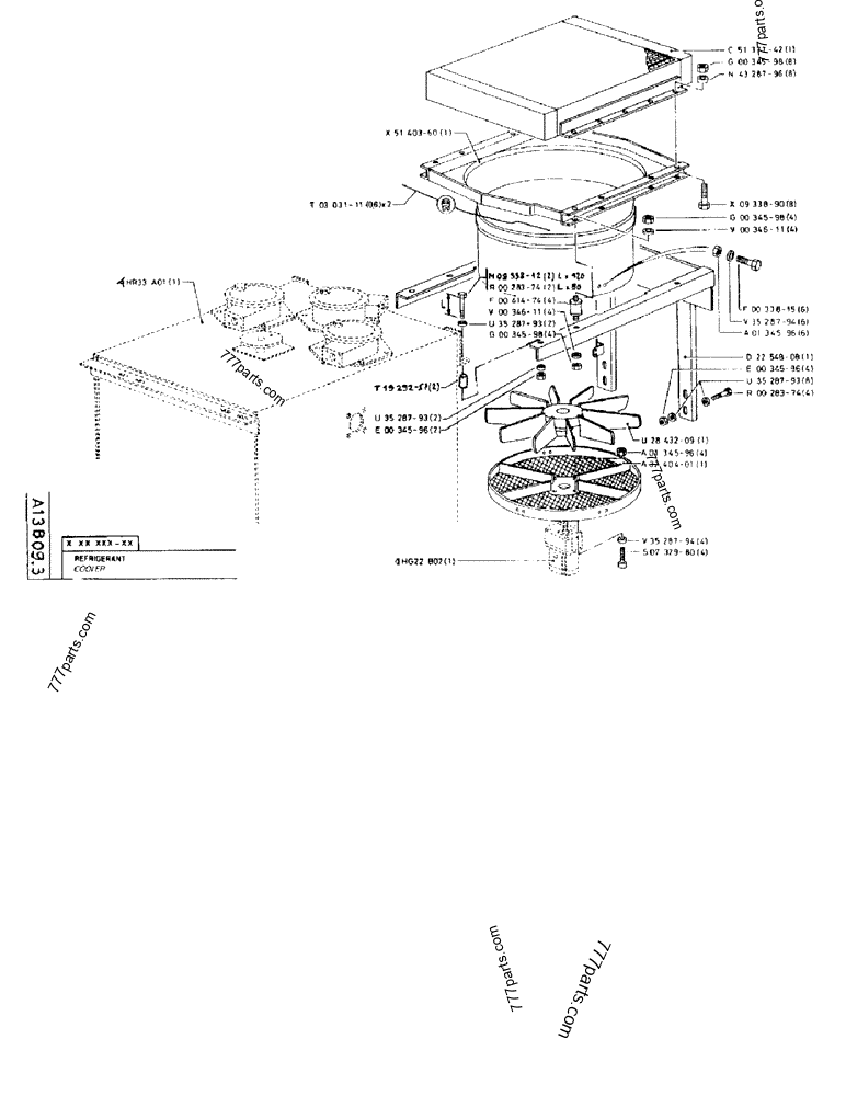 Part diagram COOLER - CRAWLER EXCAVATORS Case 170FG (POCLAIN EXCAVATOR W/ELECTRIC MOTOR (75KW 380V) (1/85-12/92)) | 777parts.com