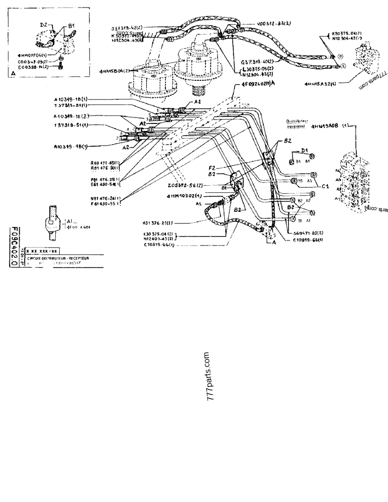 Part diagram VALVE BANK RECEIVER CIRCUIT - CRAWLER EXCAVATORS Case 170FG (POCLAIN EXCAVATOR W/ELECTRIC MOTOR (75KW 380V) (1/85-12/92)) | 777parts.com