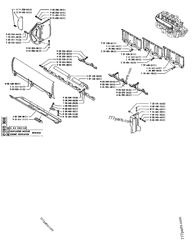 Part diagram ENGINE VENTILATION BF6L513R - CRAWLER EXCAVATORS Case 170B (CASE CRAWLER EXCAVATOR (S/N 1501-) (S/N 12501-) (EUROPE) (2/87-12/89)) | 777parts.com