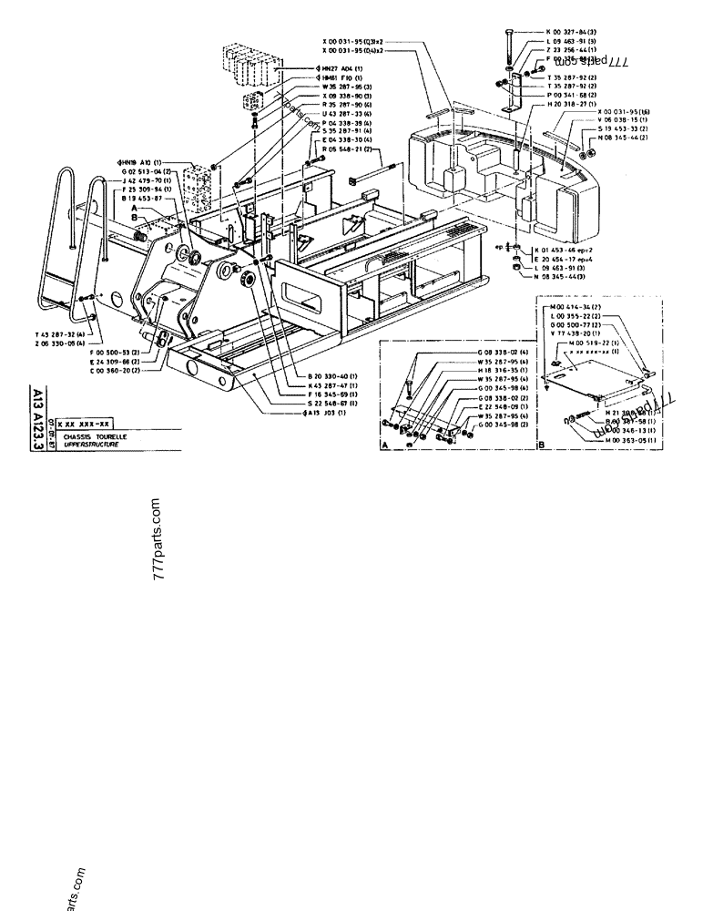 Part diagram UPPERSTRUCTURE - CRAWLER EXCAVATORS Case 170B (CASE CRAWLER EXCAVATOR (S/N 1501-) (S/N 12501-) (EUROPE) (2/87-12/89)) | 777parts.com