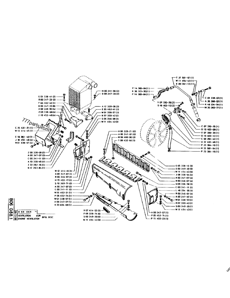 Part diagram ENGINE VENTILATION BF6L 913C - CRAWLER EXCAVATORS Case 170 (POCLAIN CRAWLER EXCAVATOR (S/N 12341 TO 12492) (5/85-12/92)) | 777parts.com
