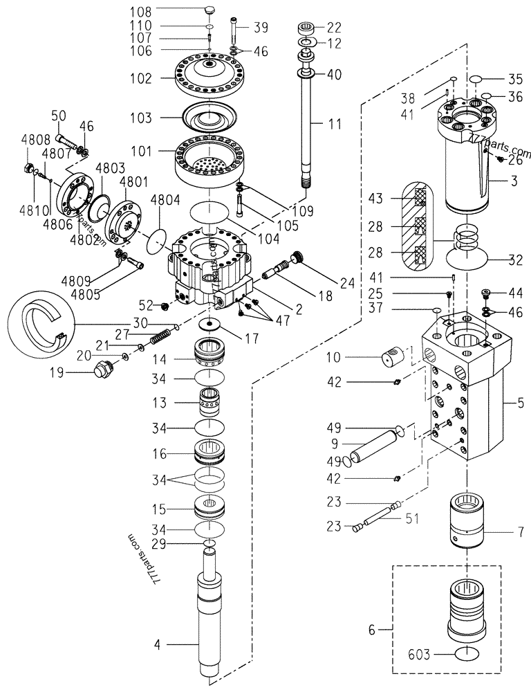 Part diagram MECHANISM - HYDRAULIC ROCKBREAKER - VERSION : BRETEC CB1150S - CE ATTACHMENTS Case CB1150S (EXCAVATOR HYDRAULIC ROCKBREAKER (1/05-)) | 777parts.com