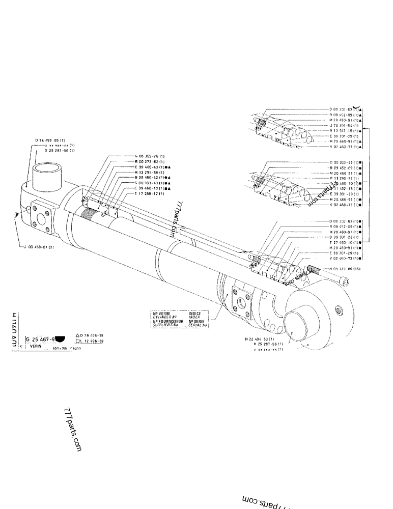 Part diagram CYLINDER 100X155 C1400 - CRAWLER EXCAVATORS Case 170B (CASE/POCLAIN EXCAVATOR - REHANDLING ATTACHMENT (1/85-12/89)) | 777parts.com