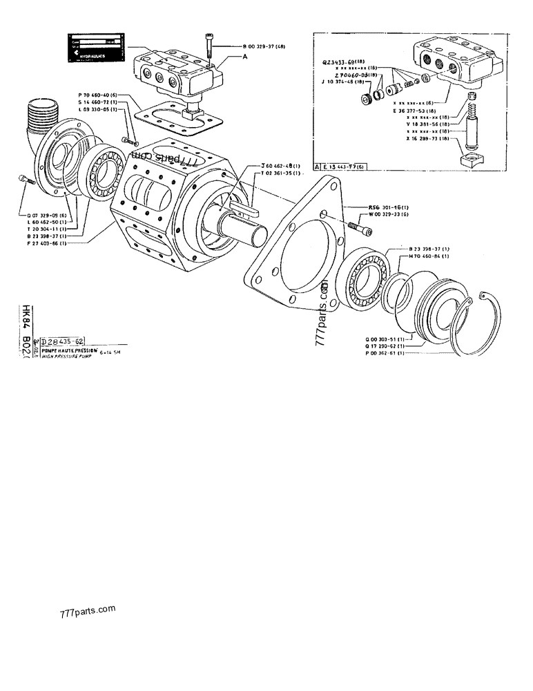 Part diagram HIGH PRESSURE PUMP 6X14 SH - CRAWLER EXCAVATORS Case 170F (POCLAIN EXCAVATOR W/ELECTRIC MOTOR (132KW 380V) (1/85-12/92)) | 777parts.com