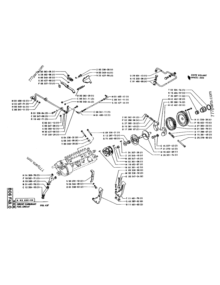 Part diagram FUEL CIRCUIT - CRAWLER EXCAVATORS Case 220 (POCLAIN CRAWLER EXCAVATOR (1/88-12/92)) | 777parts.com