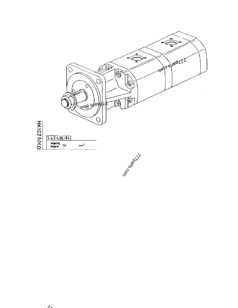 Part diagram PUMP 70 CM³ - CRAWLER EXCAVATORS Case 170F (POCLAIN EXCAVATOR W/ELECTRIC MOTOR (132KW 380V) (1/85-12/92)) | 777parts.com