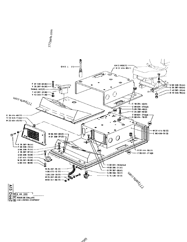 Part diagram CAB CONTROL EQUIPMENT - CRAWLER EXCAVATORS Case 170 (POCLAIN CRAWLER EXCAVATOR (S/N 12341 TO 12492) (5/85-12/92)) | 777parts.com