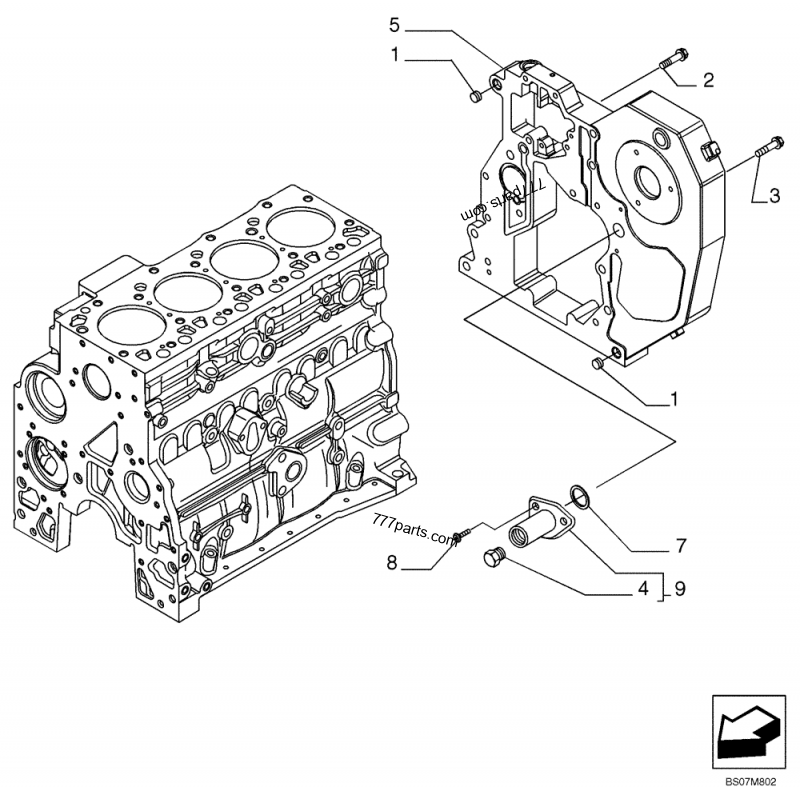 Part diagram CYLINDER BLOCK - COVERS, REAR GEAR - COMPACT TRACK LOADERS Case 440CT (COMPACT TRACK LOADER - SERIES 3, ASN N7M483467 (1/08-3/11)) | 777parts.com