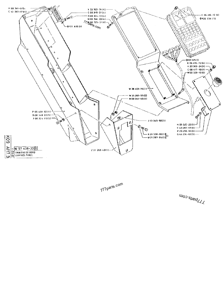 Part diagram CONTROL PANEL - CRAWLER EXCAVATORS Case 170FG (POCLAIN EXCAVATOR W/ELECTRIC MOTOR (75KW 380V) (1/85-12/92)) | 777parts.com