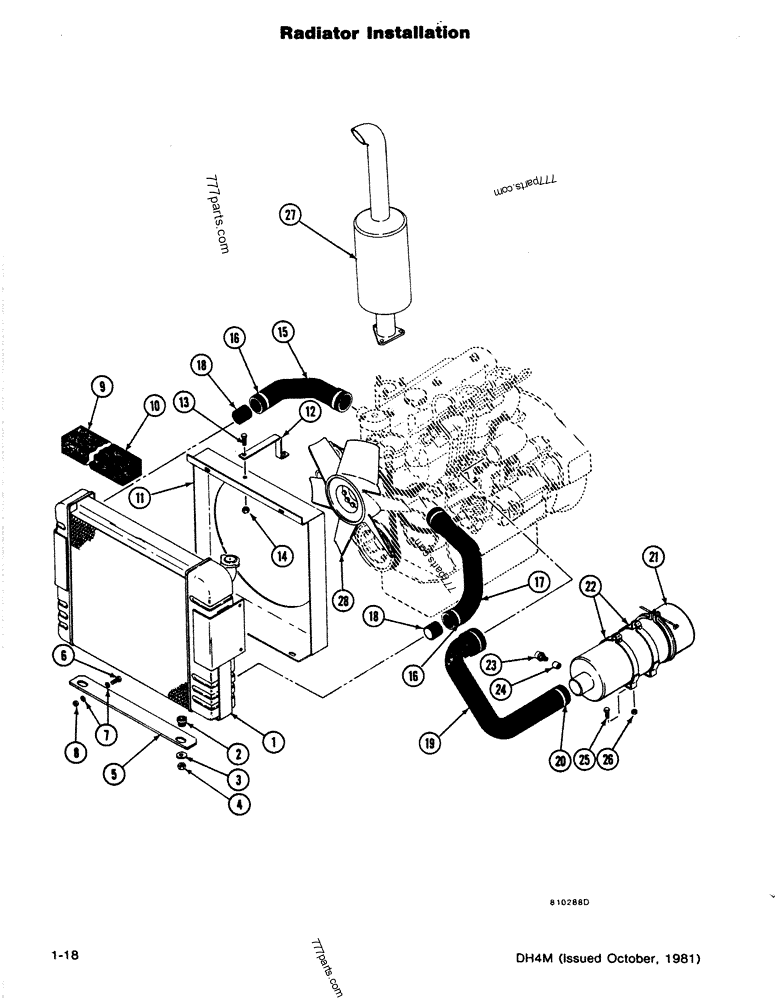 Radiator Installation - Trenchers-layers Case Dh4b (case Trencher W 2 