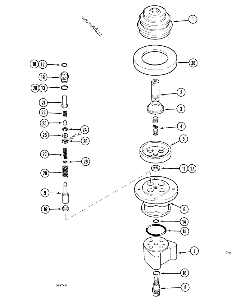 Part diagram HAND CONTROL VALVE, REXROTH MANUFACTURED - CRAWLER EXCAVATORS Case 170C (CASE CRAWLER EXCAVATOR (1/90-12/91)) | 777parts.com
