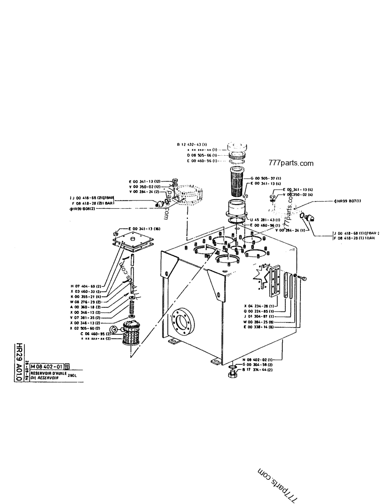 Part diagram OIL RESERVOIR - CRAWLER EXCAVATORS Case 160CL (POCLAIN CRAWLER EXCAVATOR (S/N 8321 & AFTER) (5/76-12/82)) | 777parts.com
