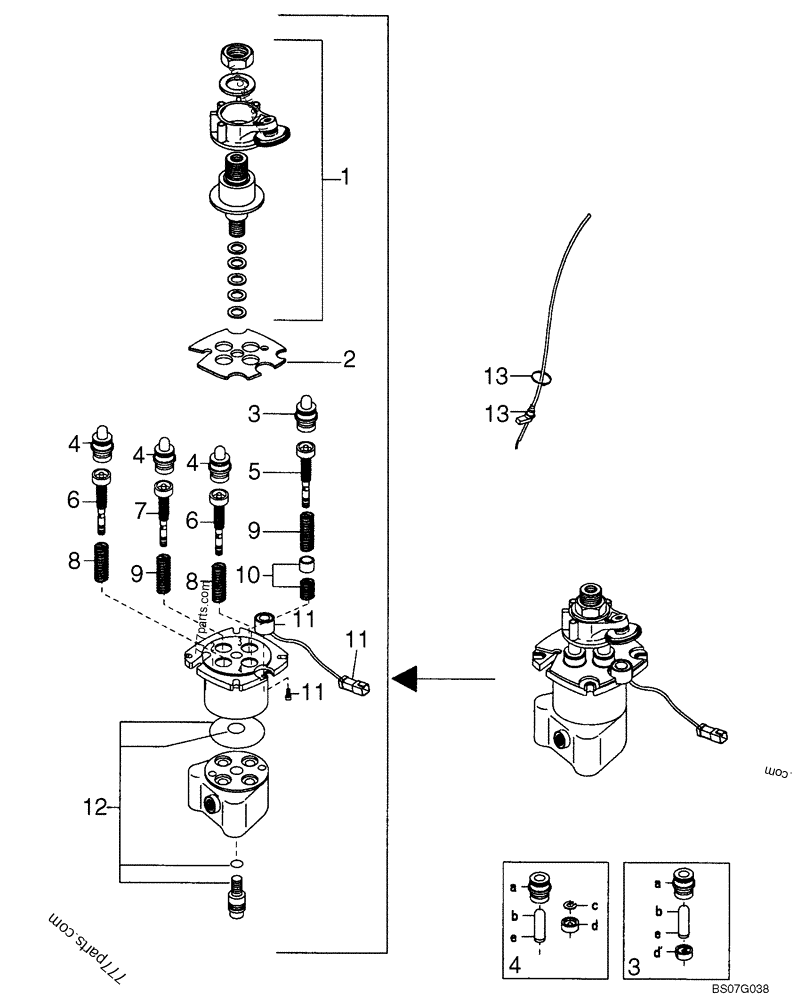 Part diagram JOYSTICK VALVE KITS - H PATTERN, LH (MODELS WITH PILOT CONTROL) - COMPACT TRACK LOADERS Case 420CT (COMPACT TRACK LOADER - SERIES 3, ASN N7M455401 (1/08-3/11)) | 777parts.com