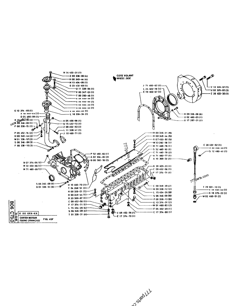 Part diagram ENGINE CRANKCASE - CRAWLER EXCAVATORS Case 220 (POCLAIN CRAWLER EXCAVATOR (1/88-12/92)) | 777parts.com